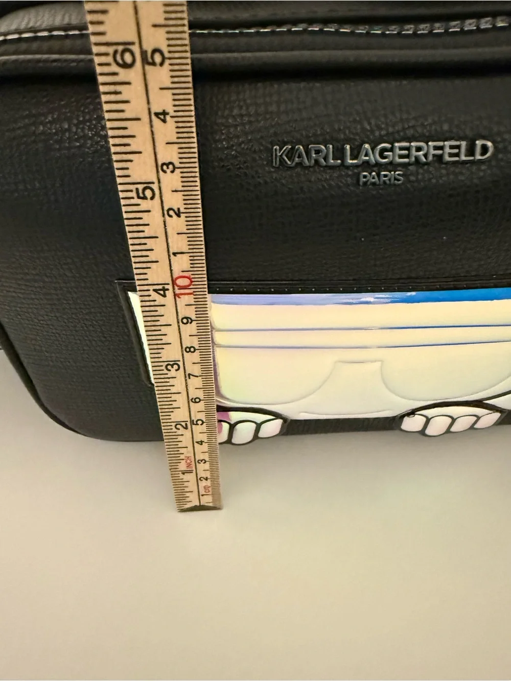 Karl Lagerfeld Black Crossbody Bag with Iridescent Accent NWT
